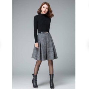 Fashion pleated high waist skirt